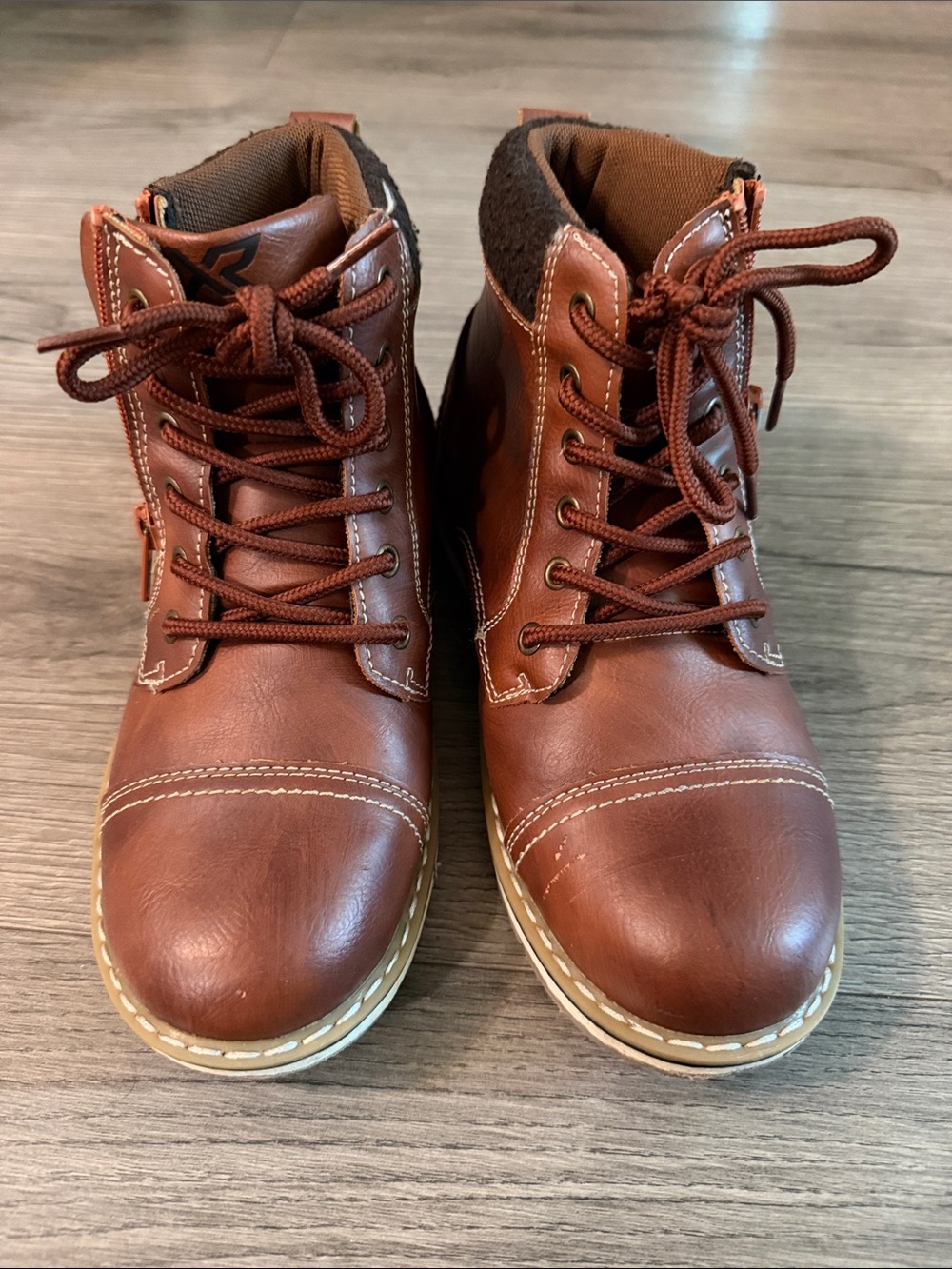 Boys Brown Lace-Up Casual Boots